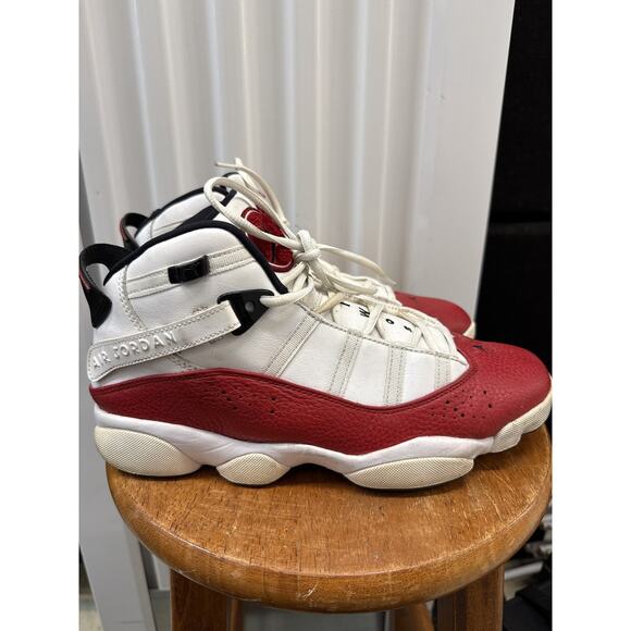 Nike Air Jordan 10.5 Rings White Red Black Men\'s Basketball Shoes 206